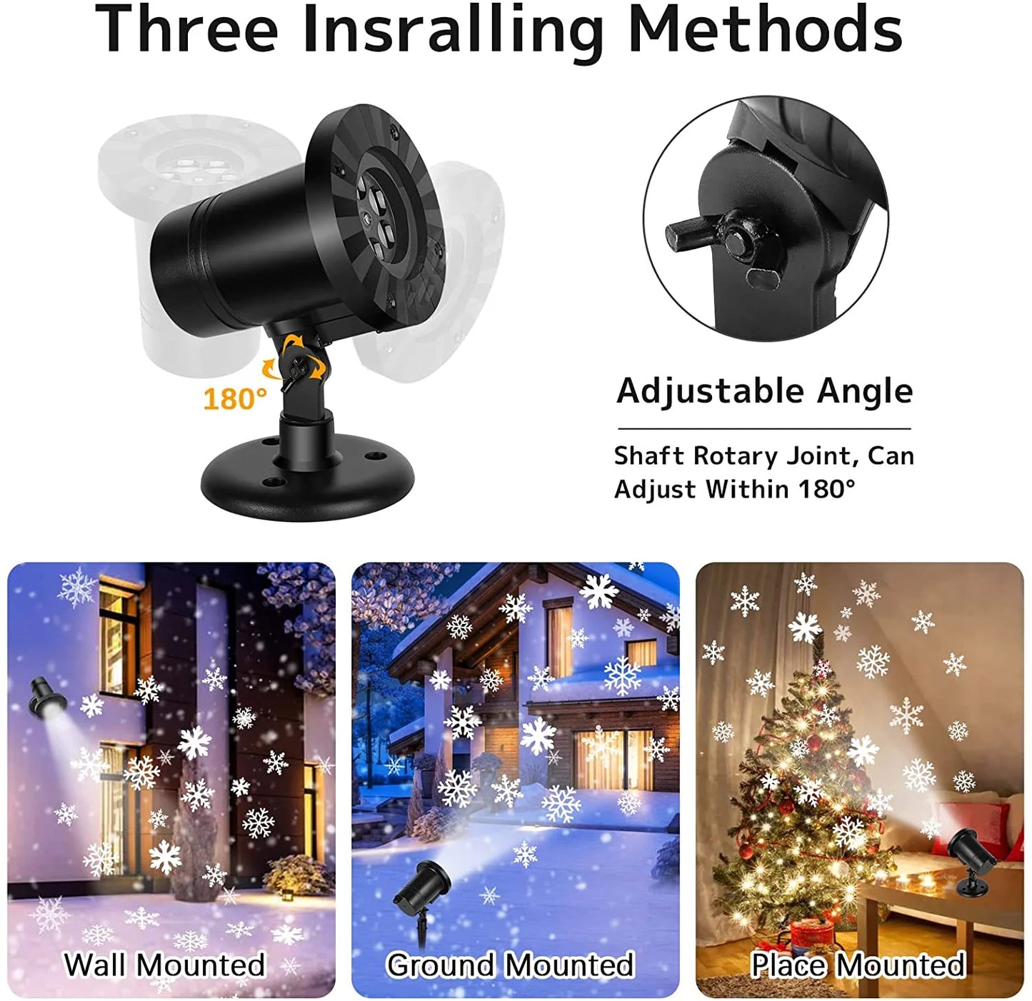 Christmas Halloween Projector Lights, Outdoor Xmas Decorations Holiday Snowflake Projector LED Lights House Decoration