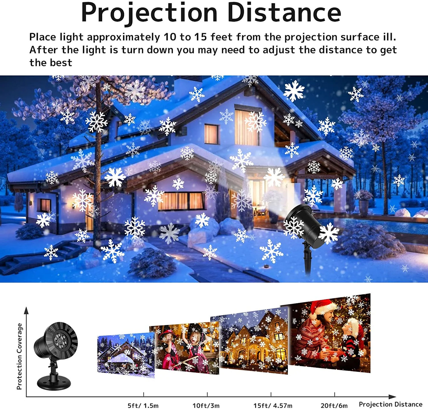 Christmas Halloween Projector Lights, Outdoor Xmas Decorations Holiday Snowflake Projector LED Lights House Decoration