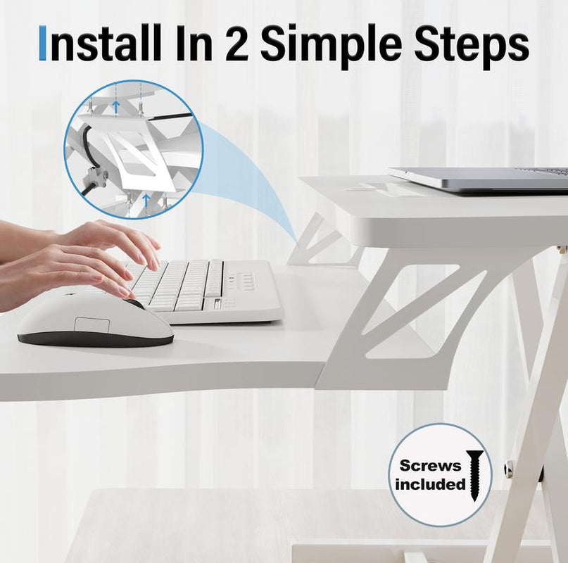 【Adjustable Height】 Standing Desk Converter, Sit to Stand up Desk Tabletop Dual Monitor and Laptop Workstation 32 INCH White,Dealsforyoudays