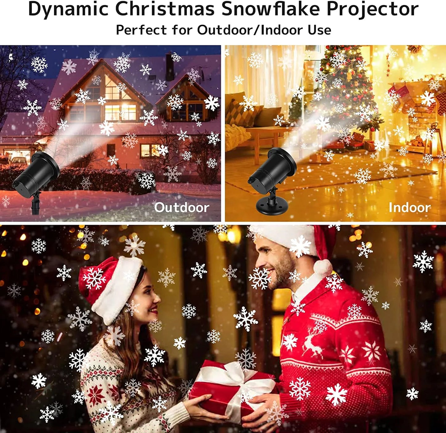 Christmas Halloween Projector Lights, Outdoor Xmas Decorations Holiday Snowflake Projector LED Lights House Decoration