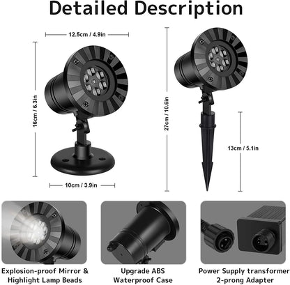 Christmas Halloween Projector Lights, Outdoor Xmas Decorations Holiday Snowflake Projector LED Lights House Decoration