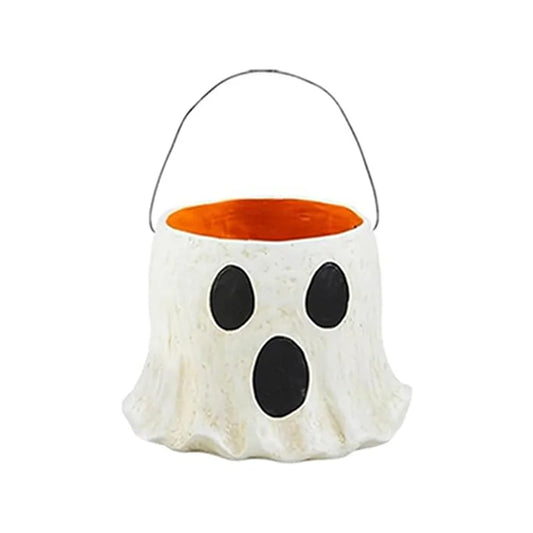 Promotion! Ghost Bucket Decor, Ghost Planter Pot, Ghost Bucket Vase, Halloween Ghost Bucket, Handmade Halloween Treat Buckets