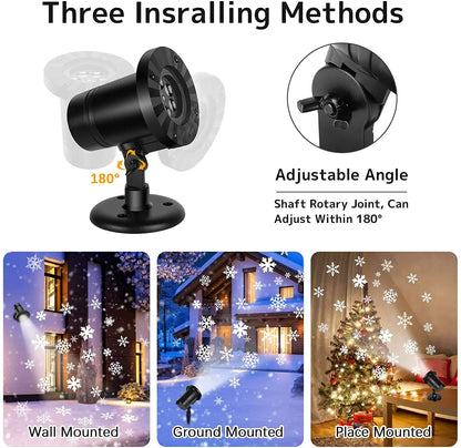 Christmas Halloween Projector Lights, Outdoor Xmas Decorations Holiday Snowflake Projector LED Lights House Decoration