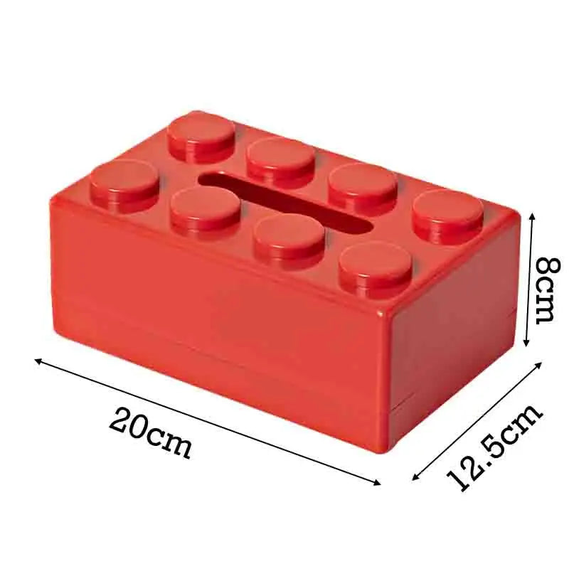 Creative Building Block Tissue Box Spring Design Tissue Storage Box for Bathroom Living Room Car Wall-Mounted Toilet Paper Box