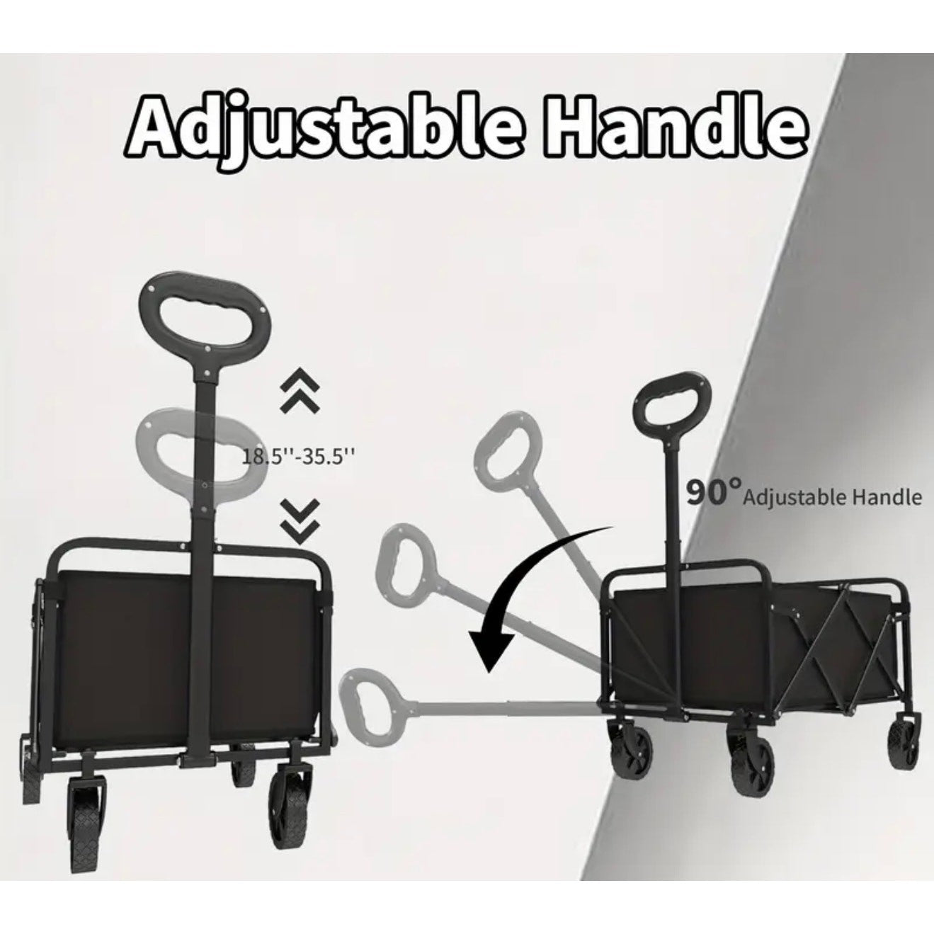 Collapsible Wagon with Wheels, 280 Lbs Wagons Carts Foldable Wagon Cart 70L Cap