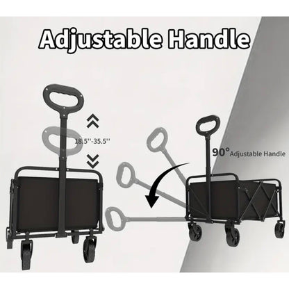 Collapsible Wagon with Wheels, 280 Lbs Wagons Carts Foldable Wagon Cart 70L Cap