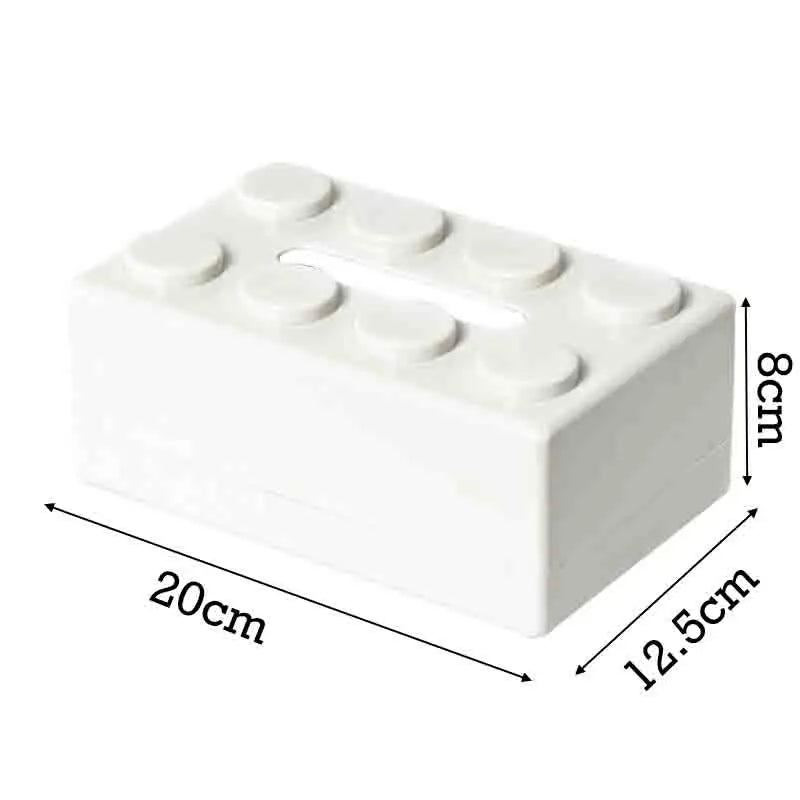 Creative Building Block Tissue Box Spring Design Tissue Storage Box for Bathroom Living Room Car Wall-Mounted Toilet Paper Box