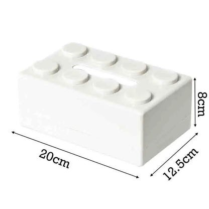 Creative Building Block Tissue Box Spring Design Tissue Storage Box for Bathroom Living Room Car Wall-Mounted Toilet Paper Box