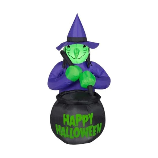 Airblown Inflatables G08 73258X Witch with Caldron, Multi Color