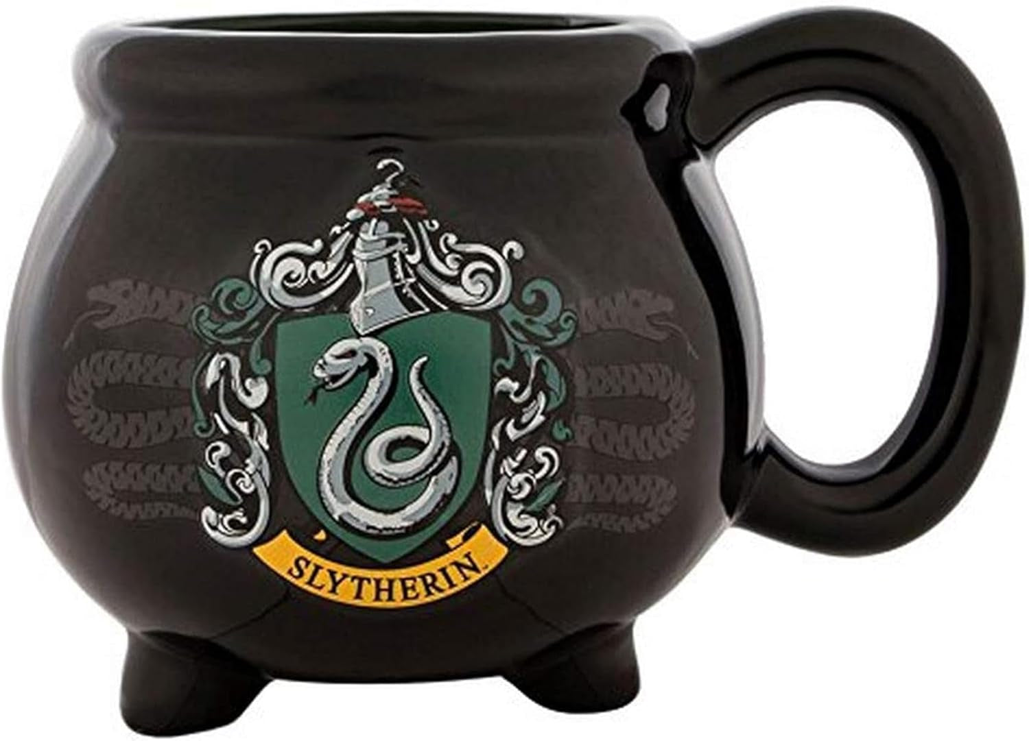 Harry Potter House Slytherin Crest Caldron Ceramic 3D Sculpted Mug, 20 Oz