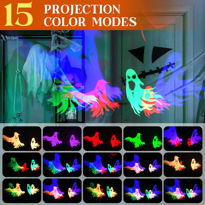 Indoor Halloween LED Projector Light with Spooky Ghosts for Holiday Decor