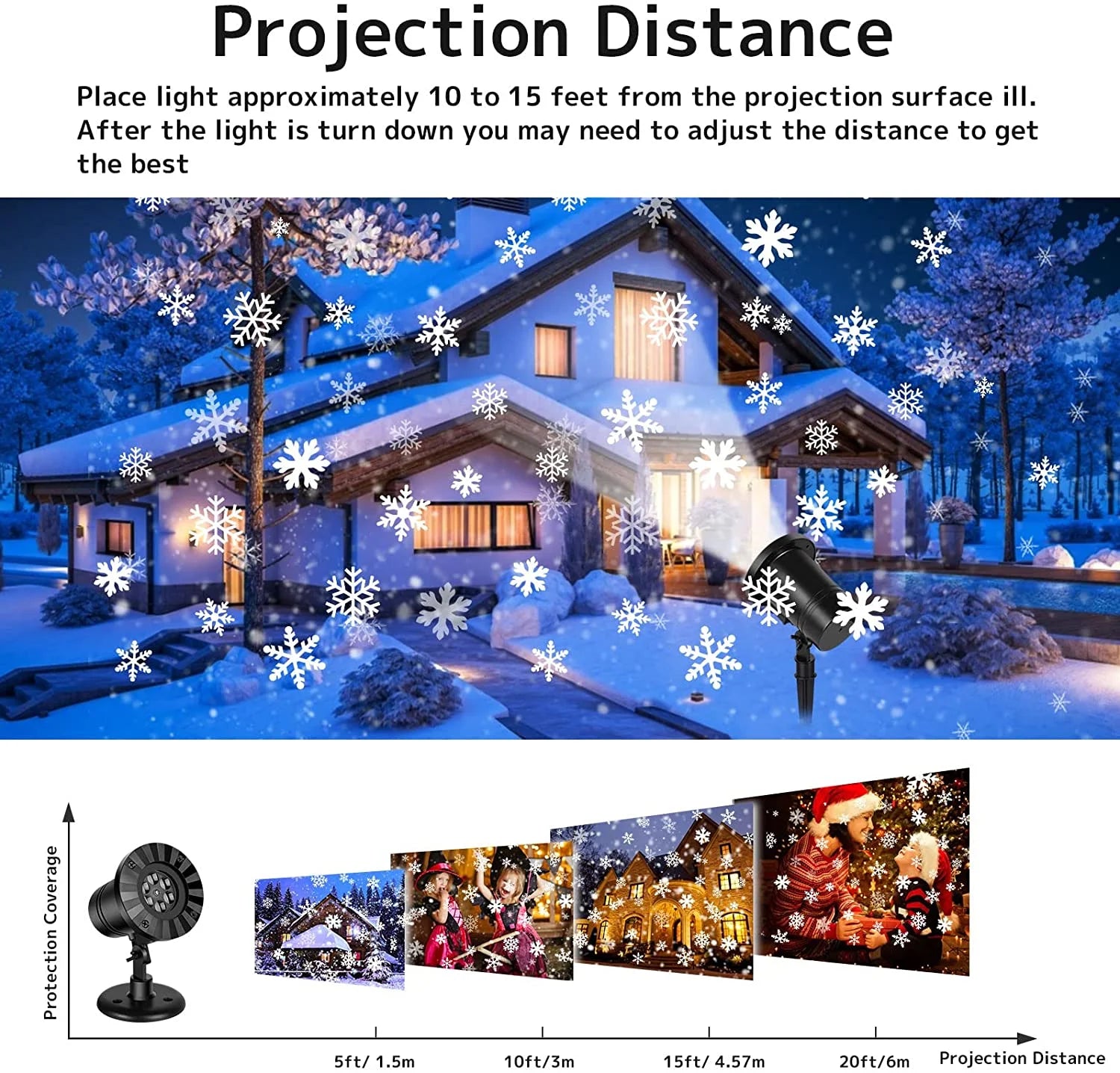 Christmas Halloween Projector Lights, Outdoor Xmas Decorations Holiday Snowflake Projector LED Lights House Decoration