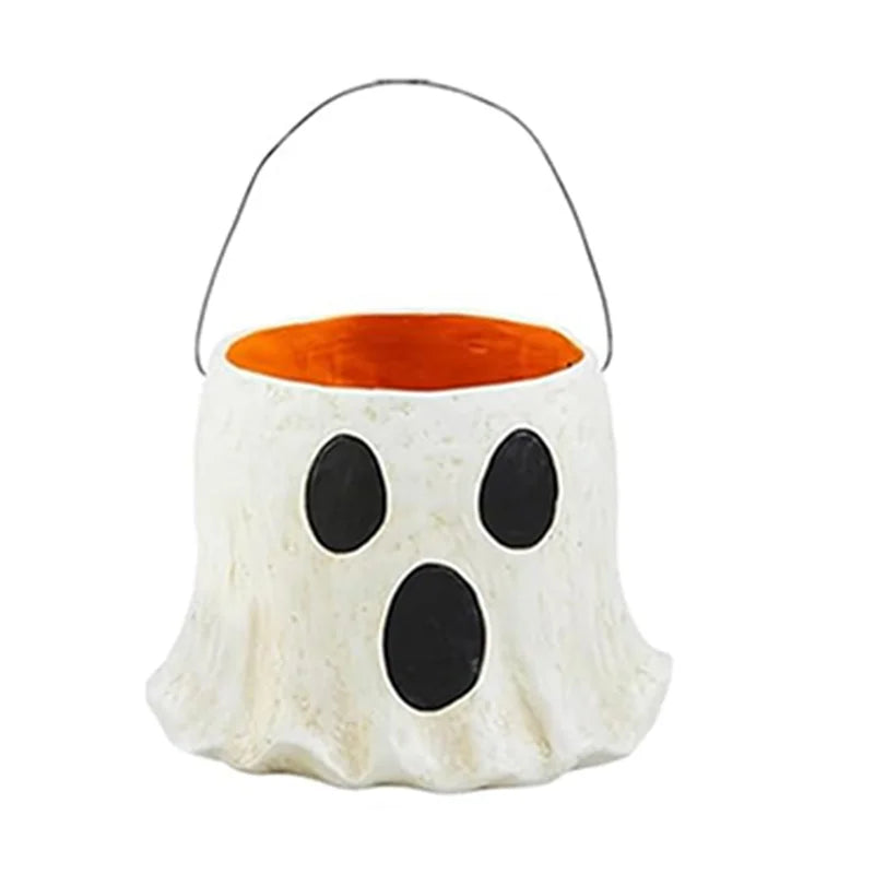 Promotion! Ghost Bucket Decor, Ghost Planter Pot, Ghost Bucket Vase, Halloween Ghost Bucket, Handmade Halloween Treat Buckets
