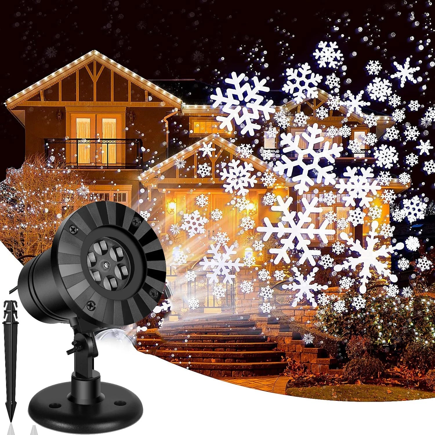 Christmas Halloween Projector Lights, Outdoor Xmas Decorations Holiday Snowflake Projector LED Lights House Decoration