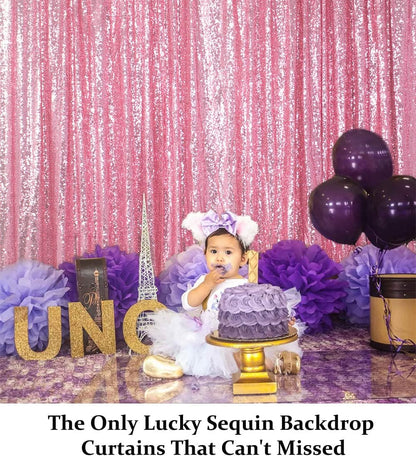 Sequin Backdrop Shiny Pink 4Ftx7Ft Shower Backdrops Pink Gold Sequin-Backdrop 7Ft Wedding Ceremony Sequins Party Background Birthday Bridal Shower Photo Booth Back Drop