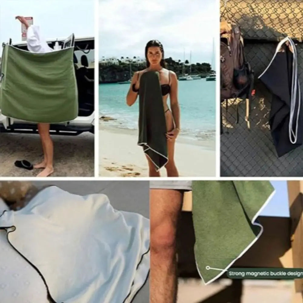 Outdoor Magnetic Bath Towel Fiber Quick-Drying Bath Towel Magnet Towel Outdoor Bath Towel Beach Towel Bathroom Accessories