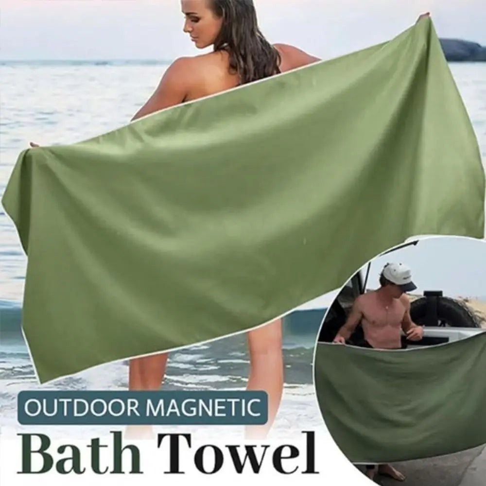 Outdoor Magnetic Bath Towel Fiber Quick-Drying Bath Towel Magnet Towel Outdoor Bath Towel Beach Towel Bathroom Accessories