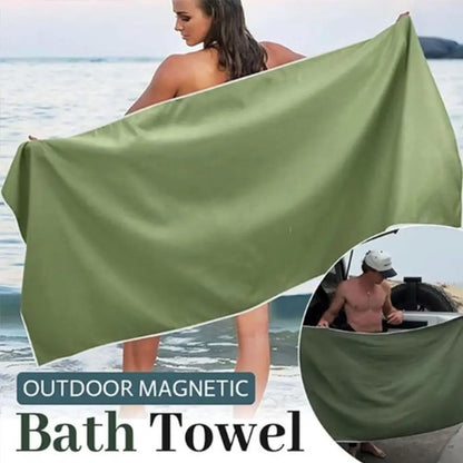Outdoor Magnetic Bath Towel Fiber Quick-Drying Bath Towel Magnet Towel Outdoor Bath Towel Beach Towel Bathroom Accessories