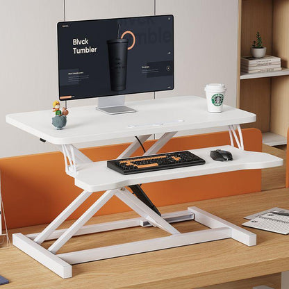 【Adjustable Height】 Standing Desk Converter, Sit to Stand up Desk Tabletop Dual Monitor and Laptop Workstation 32 INCH White，Dealsforyoudays