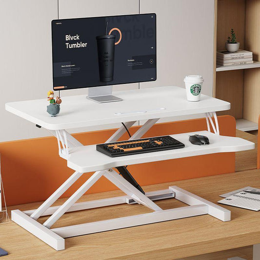 【Adjustable Height】 Standing Desk Converter, Sit to Stand up Desk Tabletop Dual Monitor and Laptop Workstation 32 INCH White，Dealsforyoudays