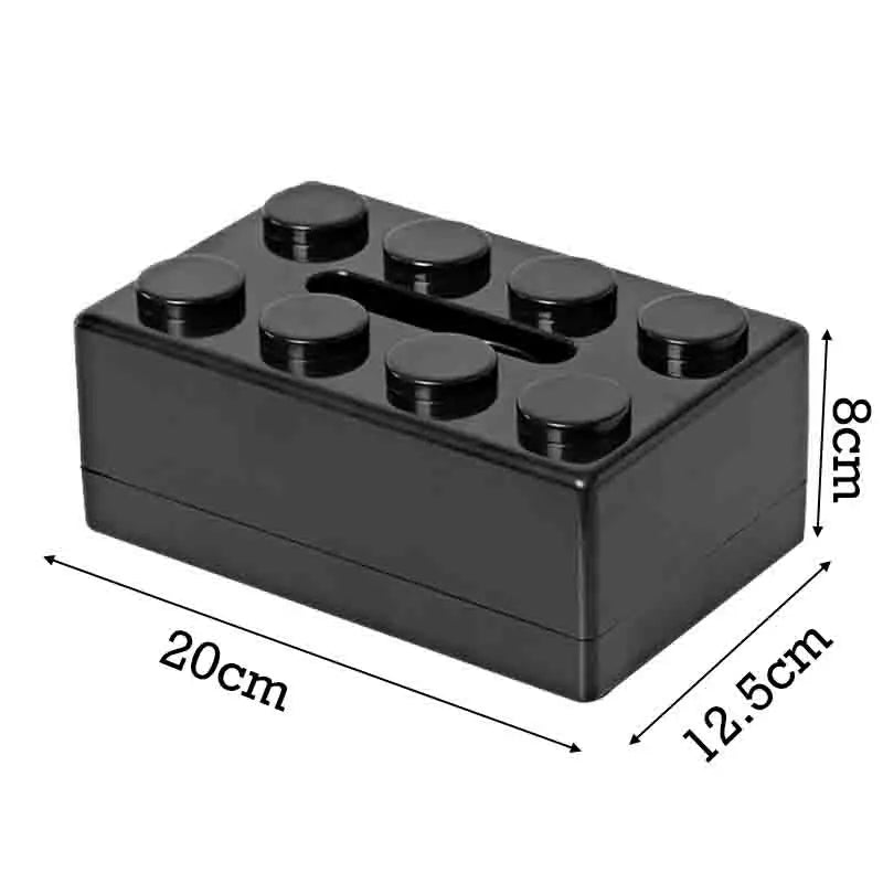 Creative Building Block Tissue Box Spring Design Tissue Storage Box for Bathroom Living Room Car Wall-Mounted Toilet Paper Box