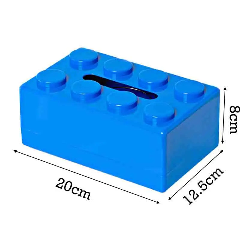 Creative Building Block Tissue Box Spring Design Tissue Storage Box for Bathroom Living Room Car Wall-Mounted Toilet Paper Box