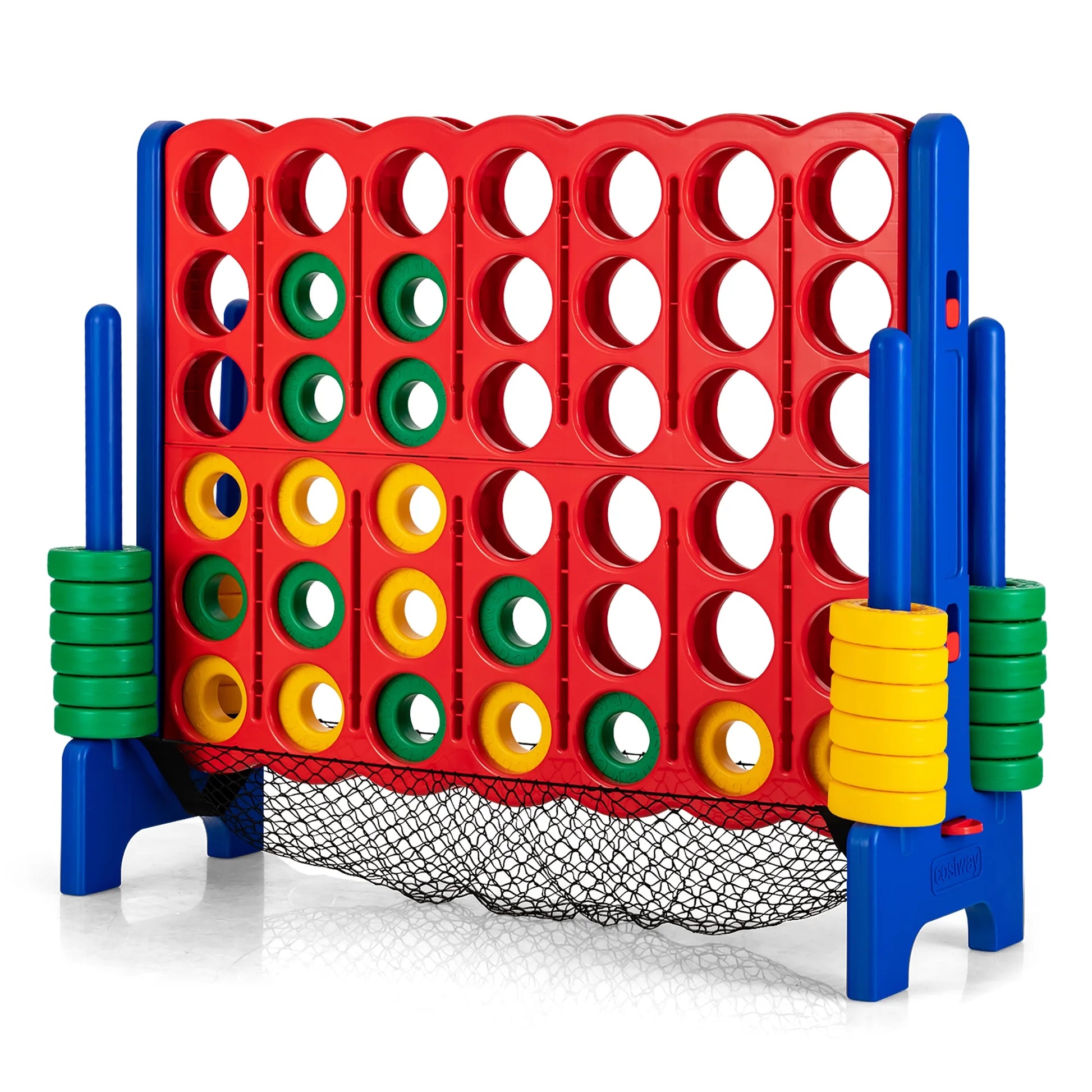 Ultimate 4-To-Score Giant Connect Game Set - Fun for Kids & Adults with Convenient Net Storage!