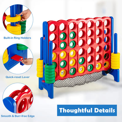 Ultimate 4-To-Score Giant Connect Game Set - Fun for Kids & Adults with Convenient Net Storage!