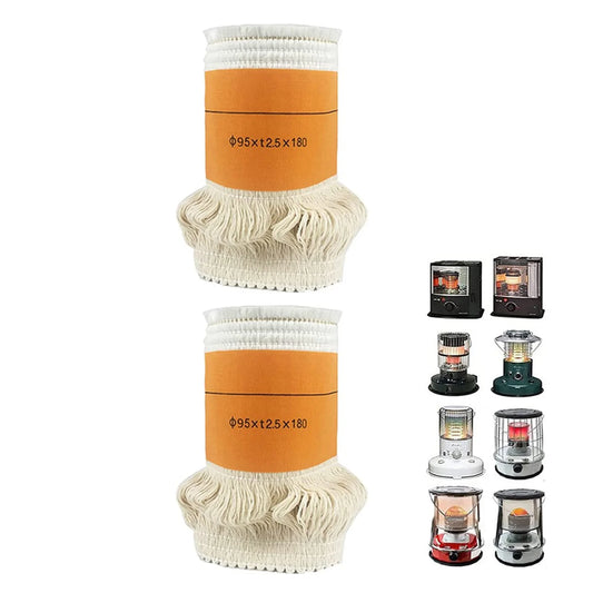 4-2PCS Kerosene Light Core Smokeless Burn-Resistant Camp Lamp Stove Wick Kerosene Furnace Core Oil Lamp Cotton Cores Accessories