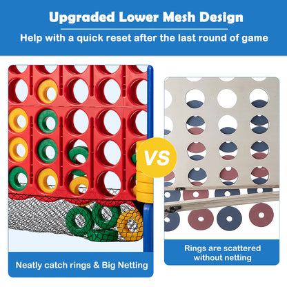 Ultimate 4-To-Score Giant Connect Game Set - Fun for Kids & Adults with Convenient Net Storage!