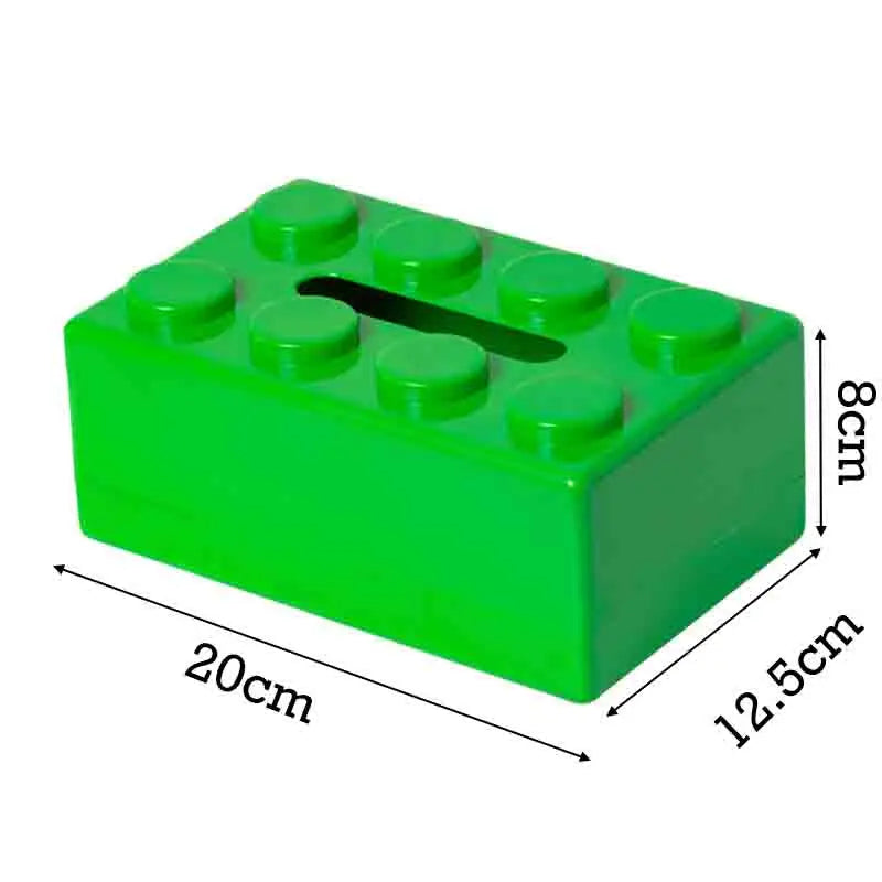 Creative Building Block Tissue Box Spring Design Tissue Storage Box for Bathroom Living Room Car Wall-Mounted Toilet Paper Box