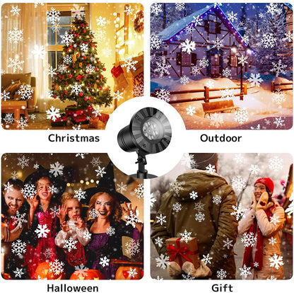 Christmas Halloween Projector Lights, Outdoor Xmas Decorations Holiday Snowflake Projector LED Lights House Decoration