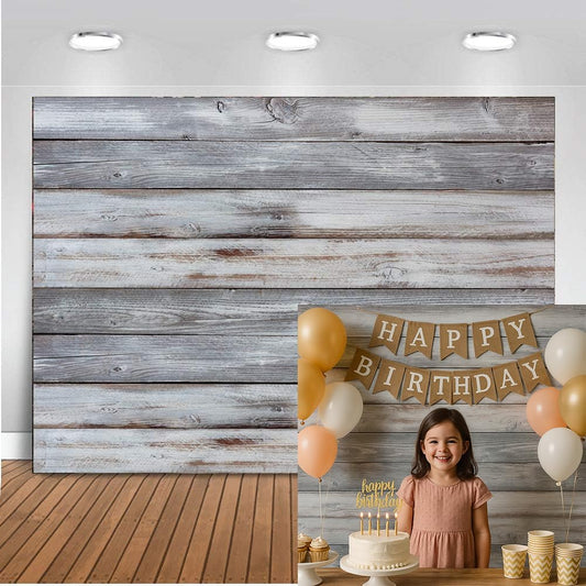7X5Ft White Wood Backdrop for Photography – Vintage Wooden Board Background Birthday Party Wedding Baby Shower Photo Booth Decoration Banner Backdrop D400