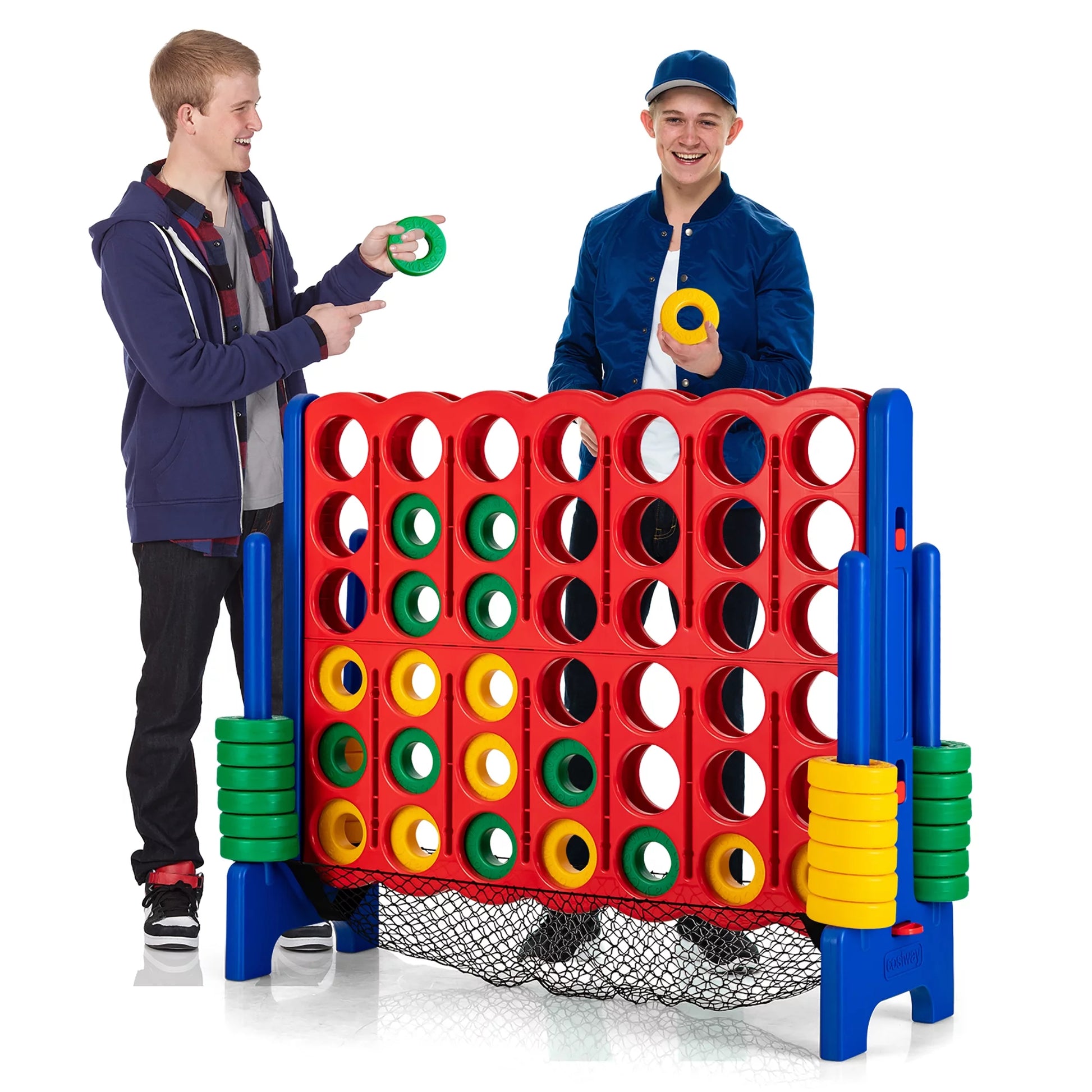Ultimate 4-To-Score Giant Connect Game Set - Fun for Kids & Adults with Convenient Net Storage!