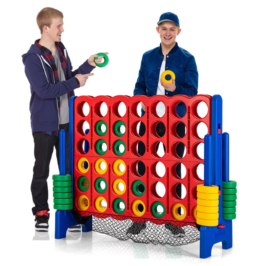 Ultimate 4-To-Score Giant Connect Game Set - Fun for Kids & Adults with Convenient Net Storage!