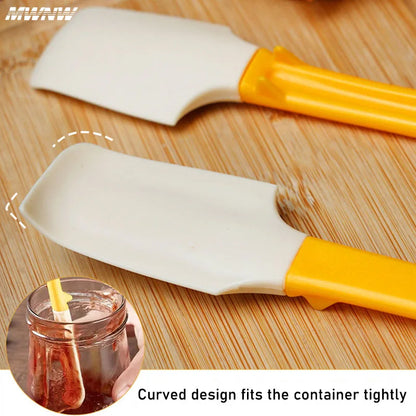2Pcs Curved Silicone Scraper Cream Scraper Cake Jam Honey Scraper Baking Tool High Temperature Resistant Kitchen Baking Tool