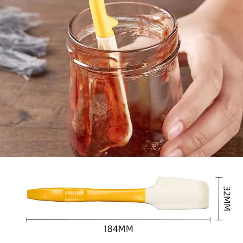 2Pcs Curved Silicone Scraper Cream Scraper Cake Jam Honey Scraper Baking Tool High Temperature Resistant Kitchen Baking Tool