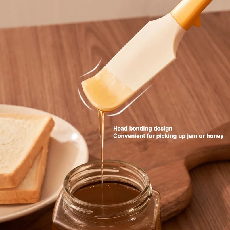 2Pcs Curved Silicone Scraper Cream Scraper Cake Jam Honey Scraper Baking Tool High Temperature Resistant Kitchen Baking Tool