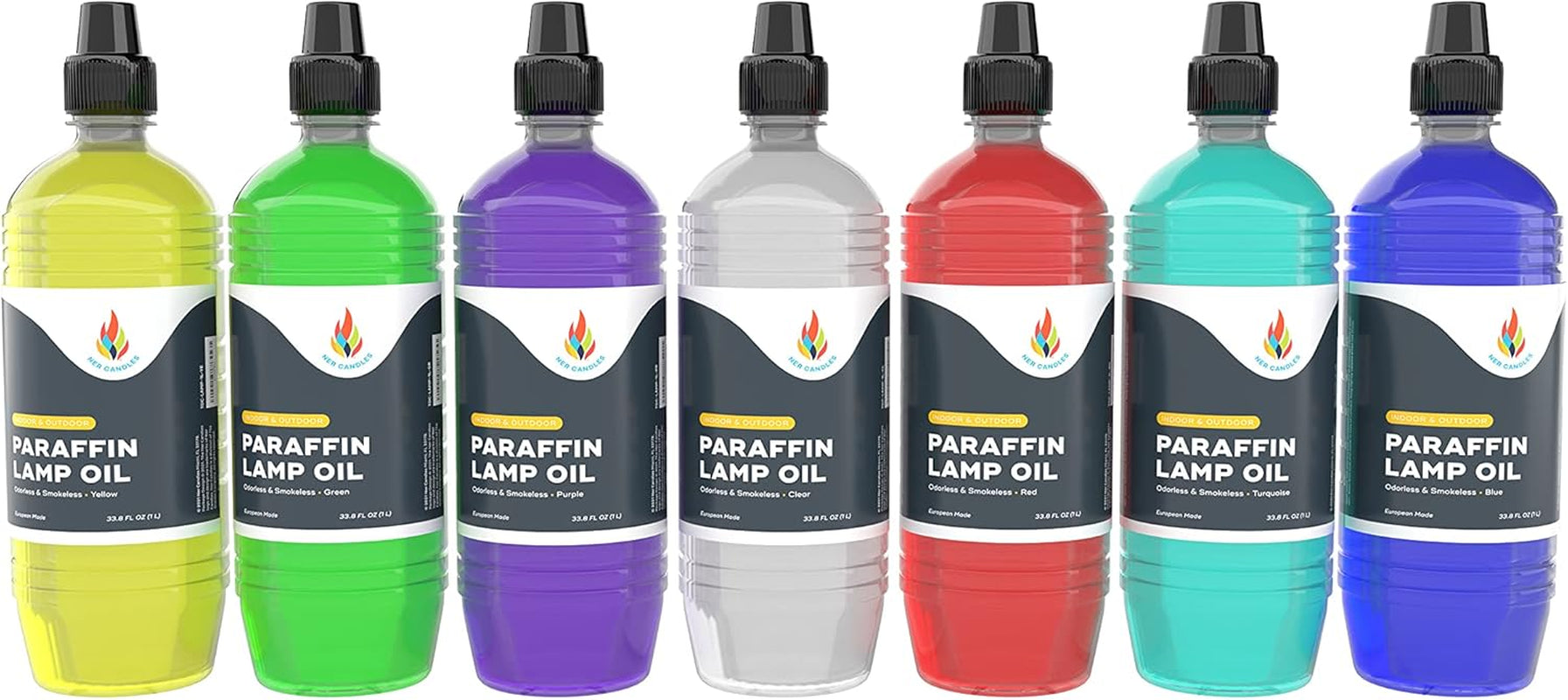 Liquid Paraffin Lamp Oil - 1 Liter - Smokeless, Odorless, Ultra Clean Burning Fuel for Indoor and Outdoor Use (Clear) (Single)