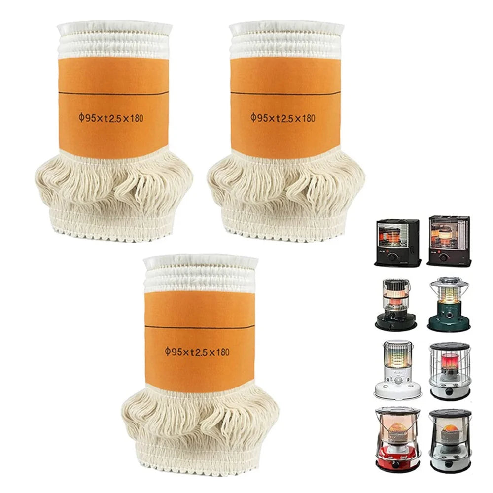 4-2PCS Kerosene Light Core Smokeless Burn-Resistant Camp Lamp Stove Wick Kerosene Furnace Core Oil Lamp Cotton Cores Accessories