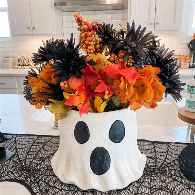 Promotion! Ghost Bucket Decor, Ghost Planter Pot, Ghost Bucket Vase, Halloween Ghost Bucket, Handmade Halloween Treat Buckets