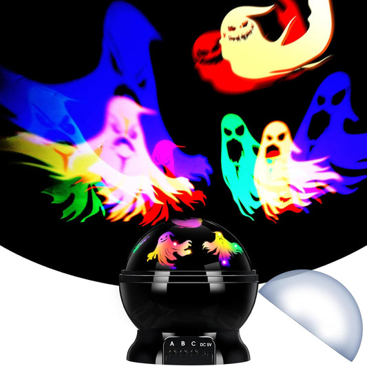 Indoor Halloween LED Projector Light with Spooky Ghosts for Holiday Decor