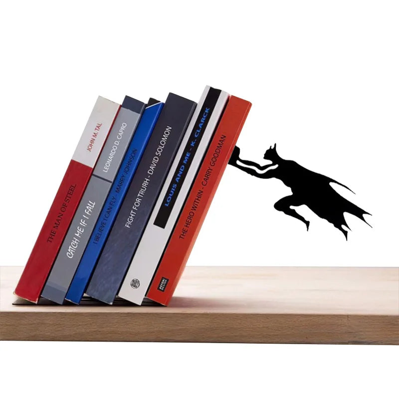 20Cm Superhero Bookend Figurines Metal Bookshelf Decor Desktop Ornament Office Desktop Accessories Bookshelf Home Decoration