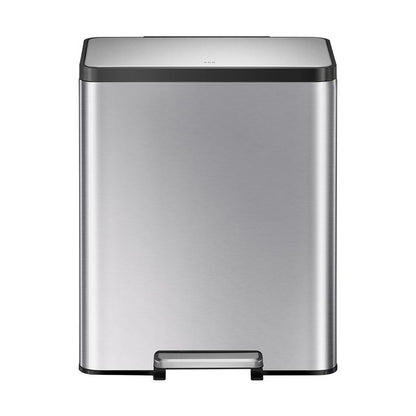 EKO Ecocasa II 36L+24L Dual Trash Can with Recycle Bin, Stainless Steel Garbage Can with Lid, Deodorizer Compartment, Fingerprint Resistant