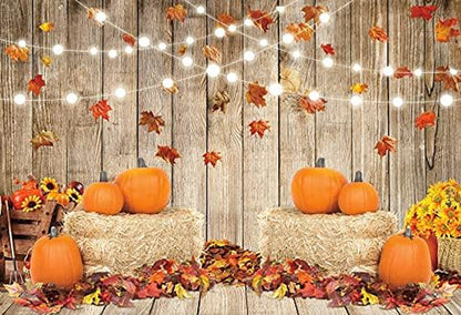 9X6Ft Fall Thanksgiving Halloween Photo Backdrop Fall Backdrops for Photography Autumn Pumpkin Harvest Barn Background Friendsgiving Party Supplies Farm Harvest Banner Decor Photo Props
