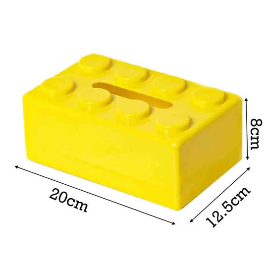 Creative Building Block Tissue Box Spring Design Tissue Storage Box for Bathroom Living Room Car Wall-Mounted Toilet Paper Box