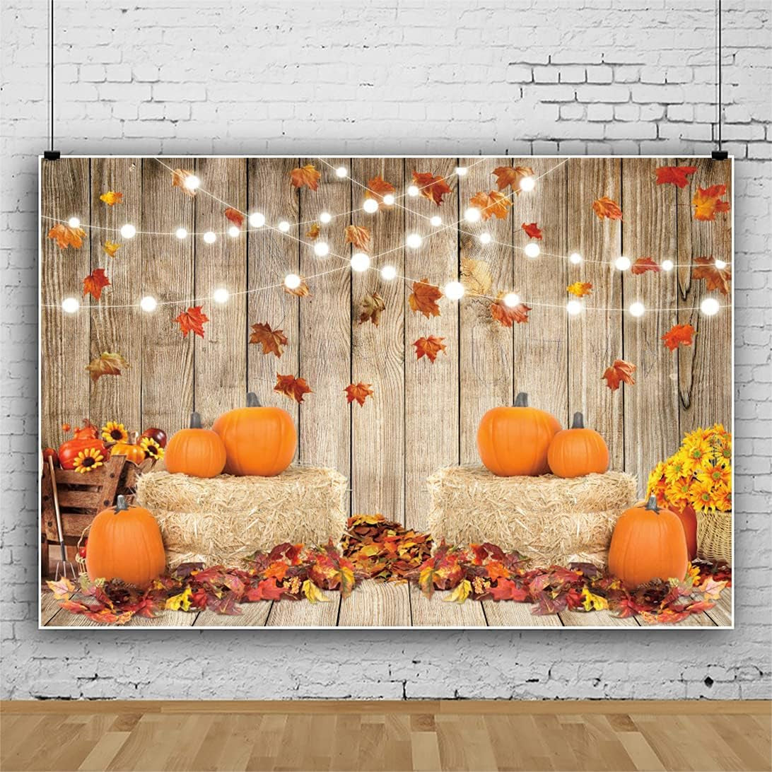 9X6Ft Fall Thanksgiving Halloween Photo Backdrop Fall Backdrops for Photography Autumn Pumpkin Harvest Barn Background Friendsgiving Party Supplies Farm Harvest Banner Decor Photo Props