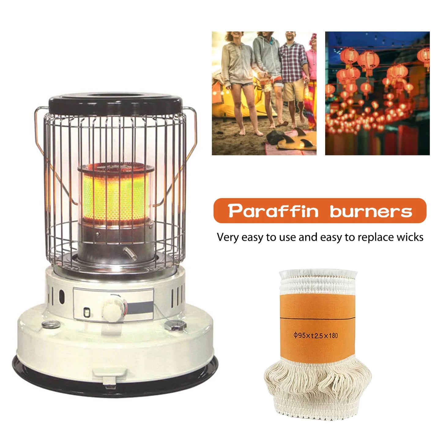4-2PCS Kerosene Light Core Smokeless Burn-Resistant Camp Lamp Stove Wick Kerosene Furnace Core Oil Lamp Cotton Cores Accessories