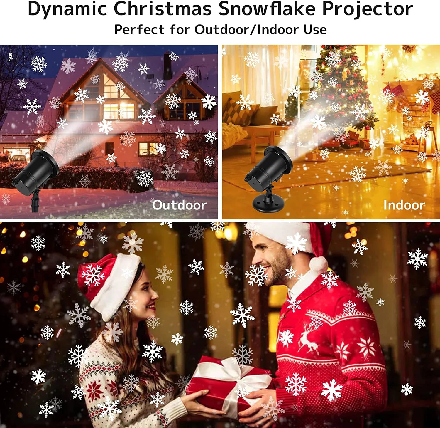 Christmas Halloween Projector Lights, Outdoor Xmas Decorations Holiday Snowflake Projector LED Lights House Decoration