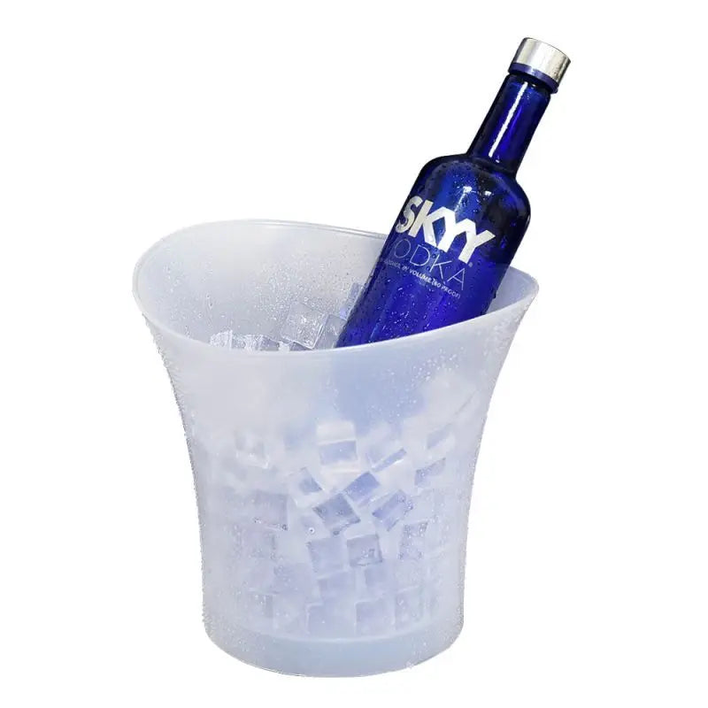 Glowing Ice Bucket Champagne Glowing Ice Bucket Ktv Beer Ice Wine Bucket LED round Glowing Plastic Ice Bucket